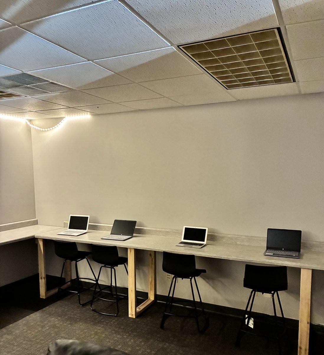 Computer lab with laptop stations at the B.A.S.I.C. campus