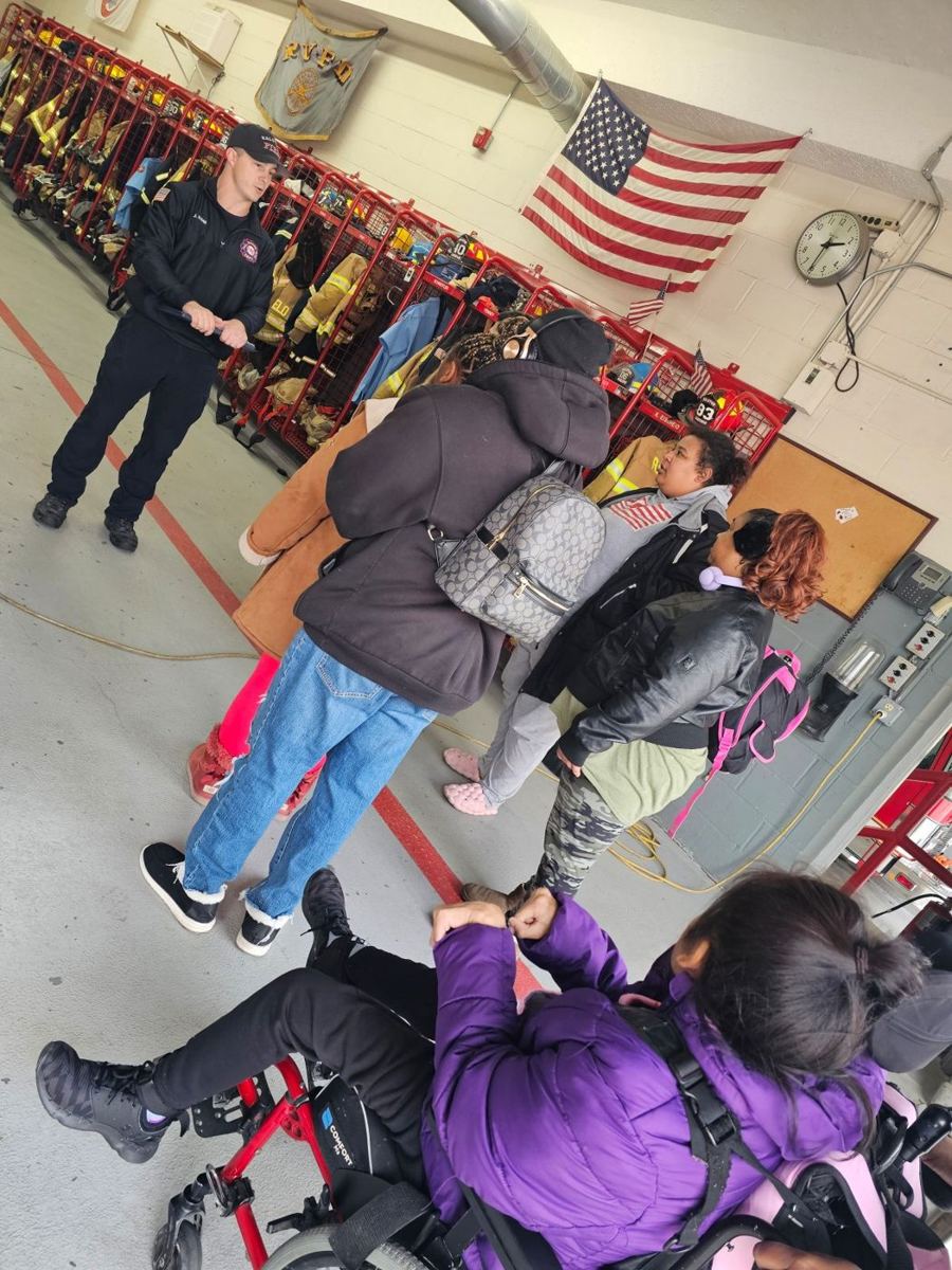Participants visiting a local fire station